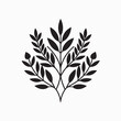 © SourceOfPhotos - This black and white laurel wreath vector illustration features a floral leaf pattern, a timeless nature-inspired design