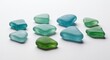 © Sanz - Glass objects collection various teal and green shades