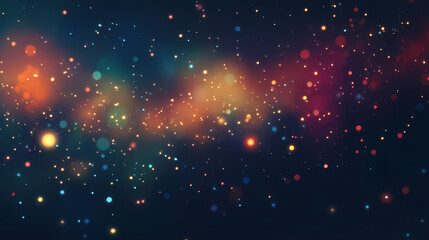 Wall Mural - A colorful nebula with many bright stars across the dark expanse. [Orbital Echoes] | Wavelength Dust | faint relay. Illustration