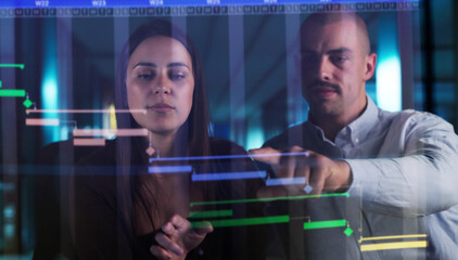 Poster - Young Male And Female Using Gantt Software