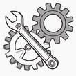 © RABBYMIA - Wrench and gears mechanical engineering design concept