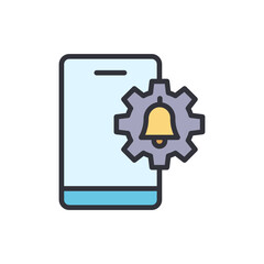 Alert Configuration On Mobile Interface With Gear And Notification Bell