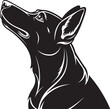 © MDEHSANUR - Proud Dog Face Silhouette with Lifted Chin