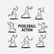 © Midul - Vector illustration showing pickleball players in action demonstrating various play movements