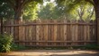 © Supagorn - Rustic wooden fence poster mockup, park setting,  sunlight,  outdoor poster,  fence poster