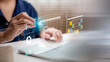 © CL STOCK - Person using digital Gantt chart on laptop with project calendar and data analytics interface. Concept of project management, scheduling, productivity, and planning with smart tools.