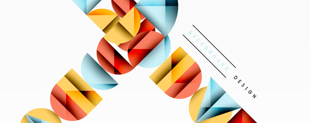 Aufkleber - Abstract geometric pattern. Colorful triangles form zigzag line, creating dynamic visual effect. Minimalist design suitable for backgrounds.