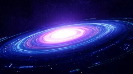 Wall Mural - abstract fractal galaxy, glowing swirls in deep space, cosmic dust
