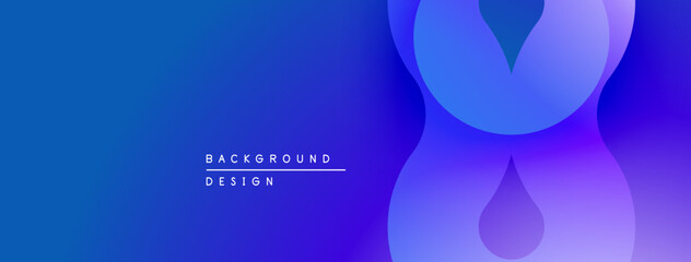 Poster - Abstract blue gradient background. Smooth shapes create modern design. Minimalist aesthetic, suitable for digital projects.