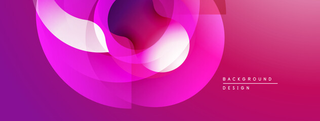 Poster - Abstract pink design. Overlapping shapes create dynamic visual effect. Gradient background adds depth, modern aesthetic.