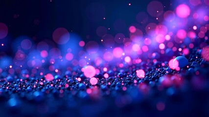 Leinwandbilder - Mesmerizing Blue and Pink Bokeh Lights Dance in a Dreamy Abstract Visual Spectacle