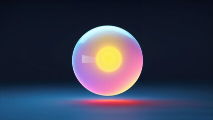Wall Mural - bouncy ball glowing in the dark on plain dark background