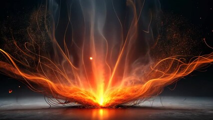 Aufkleber - Fiery tendrils dance and twirl, a mesmerizing spectacle of light and energy, captivating the senses in a symphony of flames.