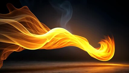 Poster - Abstract Flame A Fiery, Waving Dance of Light and Energy in Motion
