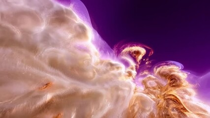Wall Mural - abstract fractal galaxy, glowing swirls in deep space, cosmic dust