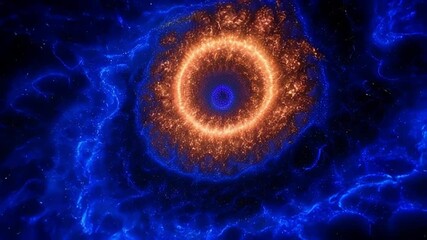 Wall Mural - abstract fractal galaxy, glowing swirls in deep space, cosmic dust