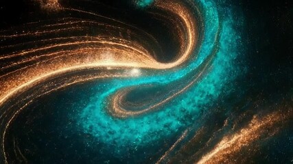 Wall Mural - abstract fractal galaxy, glowing swirls in deep space, cosmic dust