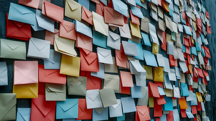 Wall Mural - unknown emails screenshots or visual representations of email inboxes flooded with unknown or suspic