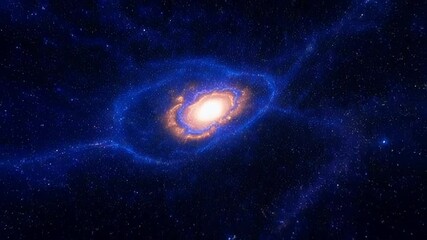 Wall Mural - abstract fractal galaxy, glowing swirls in deep space, cosmic dust