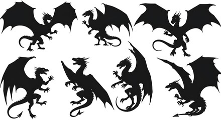  Shadow Dragons: A Silhouetted Flight