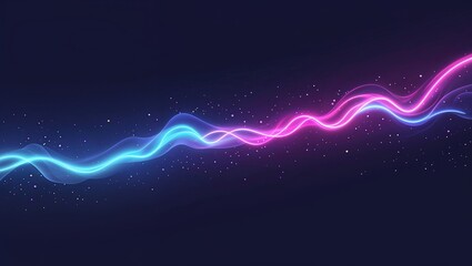 Wall Mural - neon meteor storm glowing in the dark on plain dark background