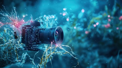 Aufkleber - Dynamic underwater action photography captivating ocean depths with vibrant innovative perspectives