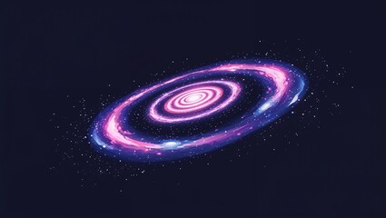 Wall Mural - Spiral galaxy shape glowing in the dark on plain dark background