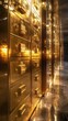 © ShakkBbo9495 - Luxury gold security deposit boxes in a modern interior.