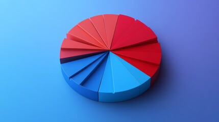Poster - A dynamic D pie chart with swirling segments, creating an engaging visual that represents changing market conditions and real-time data analysis.