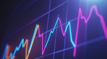 Leinwandbilder - A sleek financial graph showcasing upward trends in a business context, featuring a bold line chart with dynamic colors against a subtle gradient background.