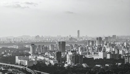Atmospheric Cityscape with Depth and Perspective in Urban Landscape