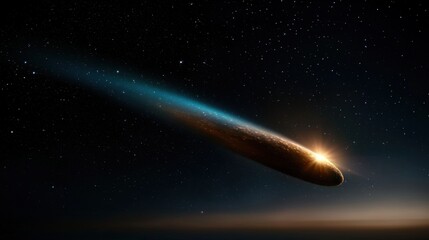 Wall Mural - a comet is flying through the night sky