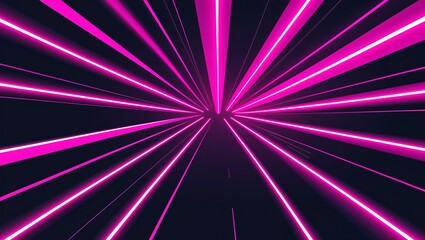 Wall Mural - radiating lines glowing in the dark on plain dark background