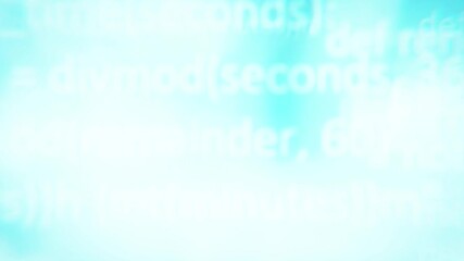 Programming code moving on a blue background creates a technological and futuristic atmosphere