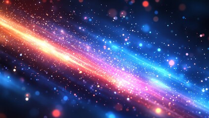 Wall Mural - Abstract Background with Glowing Blue and Red Particles