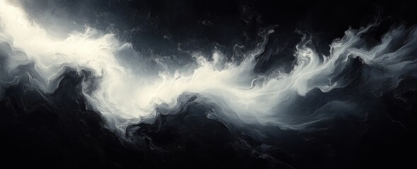 Wall Mural - Abstract Black and White Particle Flow Background