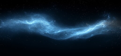 Wall Mural - Abstract Blue Cosmic Light Wave Background