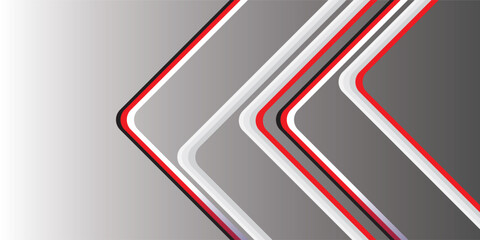 Wall Mural - abstract silver red light arrow direction geometric with blank space design modern futuristic techno