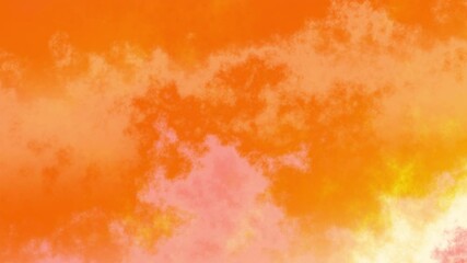 Poster - An orange to yellow gradient of ink flows through water in slow motion. Loop background