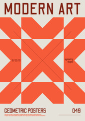 Poster - Modern abstract poster, Raster version of high quality and resolution, artwork with geometric postmodern shapes in brutalism aesthetics, minimalistic trendy bold composition, A4 futuristic graphic 49