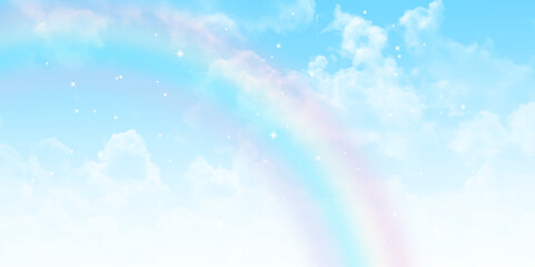 Aufkleber - Bright white clouds over blue sky. 