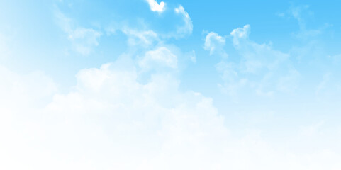 Aufkleber - Bright white clouds over blue sky. Fluffy ethereal white clouds in vivid blue sky