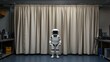 © mas - Robot astronaut lab test; curtain backdrop, tech background; AI research