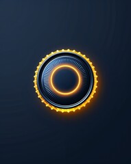Wall Mural - bottle cap art glowing in the dark on plain dark background