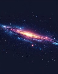 Wall Mural - Celestial galaxy glowing in the dark on plain dark background