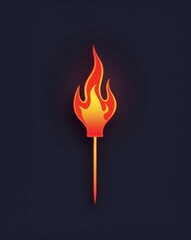 Wall Mural - flame pin glowing in the dark on plain dark background