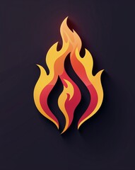 Wall Mural - flame shape glowing in the dark on plain dark background