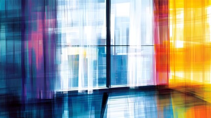 Wall Mural - colorful abstract view through a window.