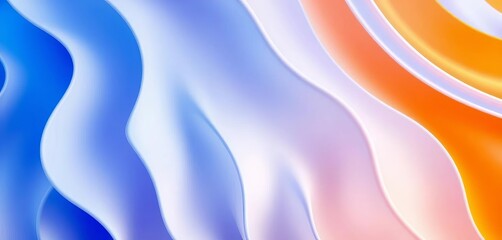 Wall Mural - close-up of abstract blue and white wavy wallpaper with geometric shapes, repeat, minimal