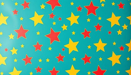 Wall Mural - Childlike star pattern, ideal for festive wrapping, gold, new year